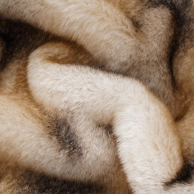 BATTILO HOME Luxury Faux Fur Throw Blanket, Soft Cozy Mink Fur Blanket for Couch, Sofa, Chair, Bed, Thick Warm Fall Fur Throw Blankets, 50