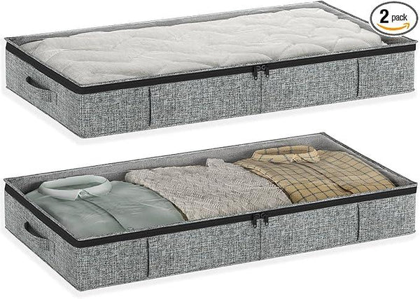 Gray Low Profile Under Bed Storage Containers 5 inches high, 33.8