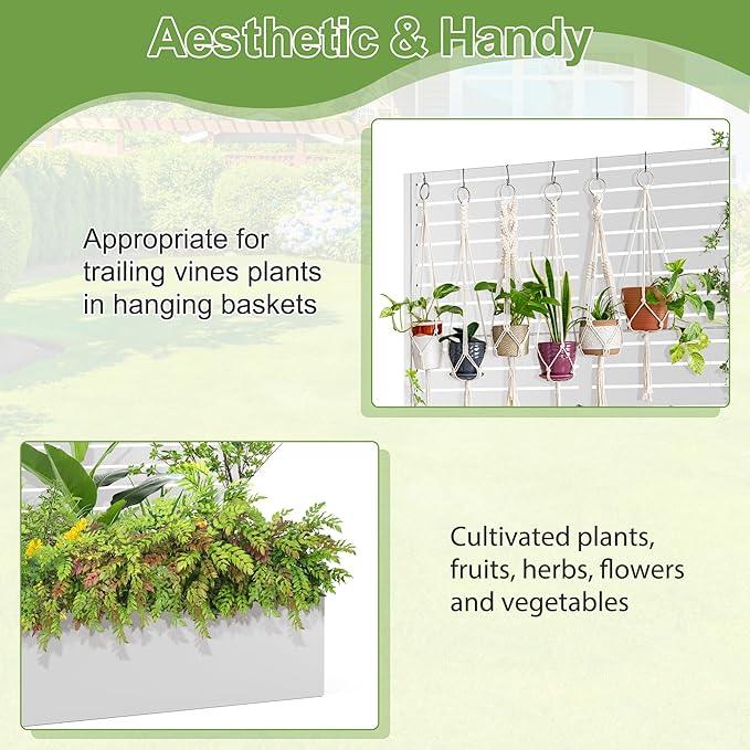 Trellis for Climbing Plants Outdoor，Mental Garden Bed with Drainage Holes Outdoor Privacy Screen Design Tall planters for herb Flower Vegetables 73