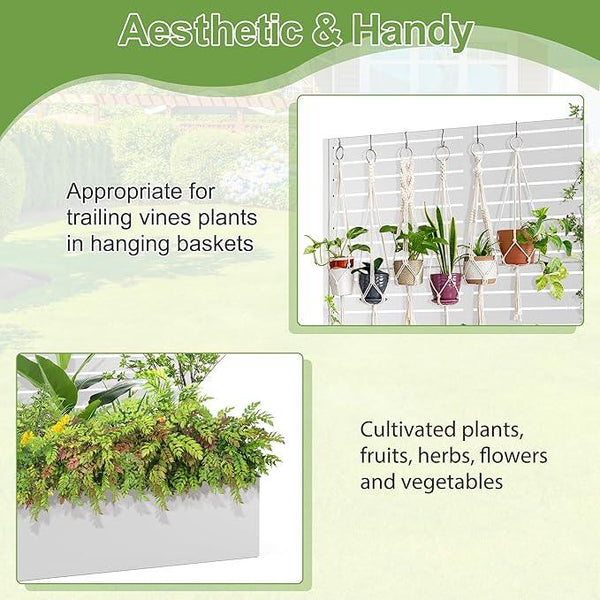 Trellis for Climbing Plants Outdoor，Mental Garden Bed with Drainage Holes Outdoor Privacy Screen Design Tall planters for herb Flower Vegetables 73