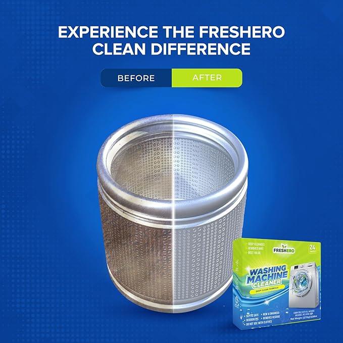 Washing Machine Cleaner Tablets – 25-Pack Deep Cleaning for Front Loader, Top Load & HE Washers – Helps Remove Odor-Causing Residues, Pet Hair & Hard Water Buildup – Septic Safe