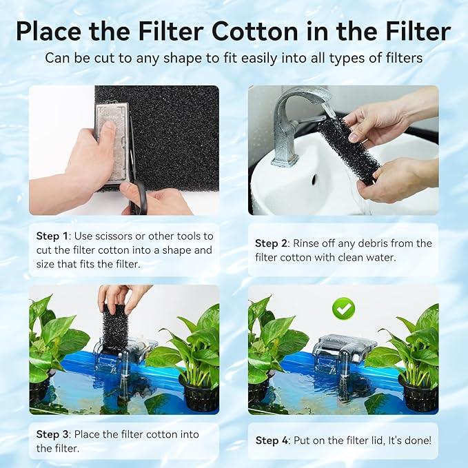 Aquarium Filter Sponge Pad, Filter Media Foam Sponges, Filter Accessories for Fish Tanks and Ponds (18.5
