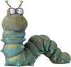 Alpine Corporation FCC121SLR Outdoor Solar Powered Garden Caterpillar Statue with LED Lights, LED Solar Garden Décor, 16