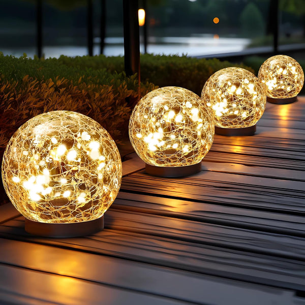 6 Pack Solar Globe Lights Outdoor Waterproof