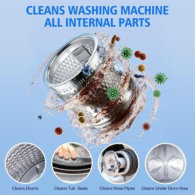 36Pack Washing Machine Cleaner Tablets-18 Month Supply,Washer Machine Cleaner Formulated For Pet Owners,Easy Pet Hair Remover for Laundry,Compatible with HE, Top & Front Load Washer.Septic Safe
