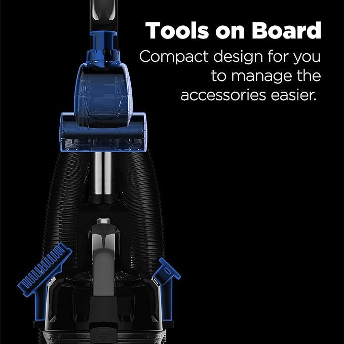 Eureka PowerSpeed Lightweight Upright Vacuum Cleaner for Carpet and Hard Floor, Powerful Bagless Upright Vacuum Cleaner for Home Pets, NEU181A, Blue