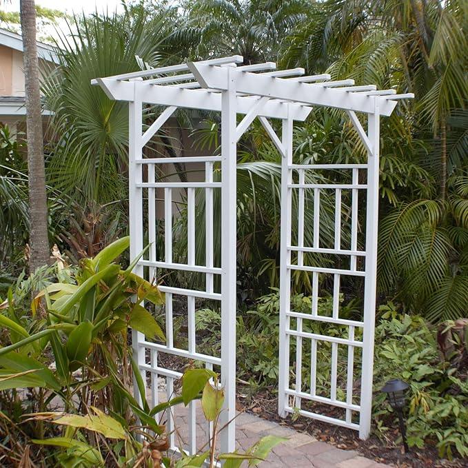 Dura-Trel Outdoor Garden Arch, Wellington Arbor Trellis for Climbing Plants, 72