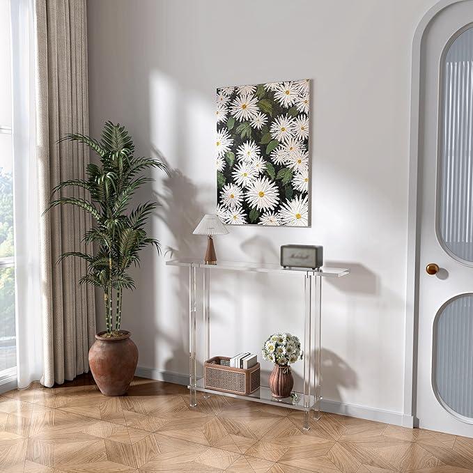 Acrylic Narrow Console Table for Entryway, 7.6
