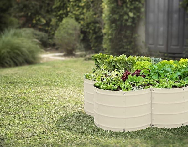 Galvanized Raised Garden Beds Outdoor // 3×3×1 ft Planter Raised Beds for Gardening, Vegetables, Flowers // Large Metal Garden Box (White) // Patented Tool-Free Design