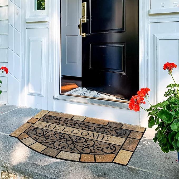 CHICHIC Door Mat Welcome Mat 17x 29 Inch Front Door Mat Outdoors for Home Entrance Outdoors Mat for Outside Entry Way Doormat Entry Rugs, Heavy Duty Non Slip Rubber Back Low Profile,Vine