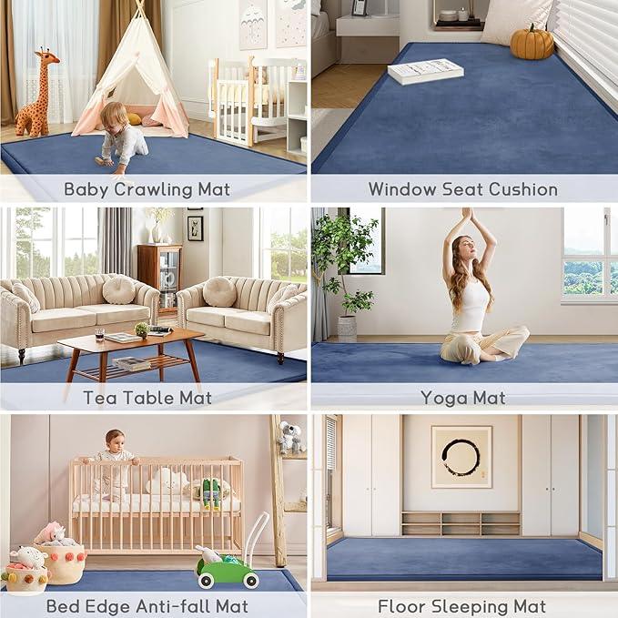 Baby Play Mat for Floor Tummy Time Mat Nursery Rug Muscle Mat Area Rug Playroom Rug Tatami Mat 6'7