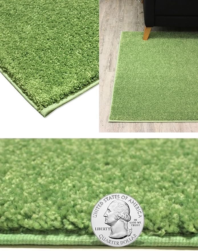 KOECKRITZ Soft and Colorful Kids Classroom Area Rugs (Passes Flammability Pill Test) Many Sizes and Bright Colors to Select from (7' x 7', Lime)