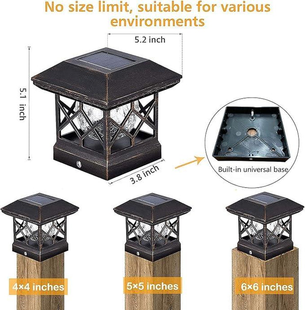 TWINSLUXES Solar Post Cap Lights Outdoor - Waterproof LED Fence Post Solar Lights for 3.5x3.5/4x4/5x5 Wood/Vinyl Posts in Patio, Deck or Garden Decoration