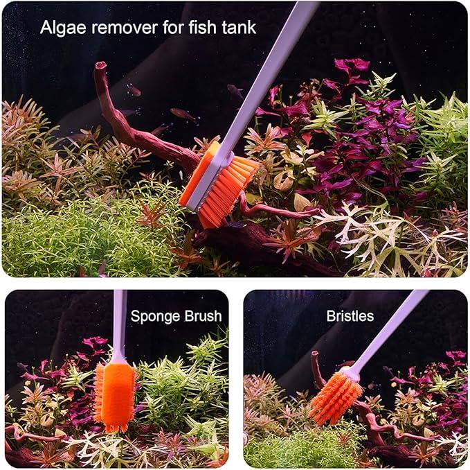 Small Fish Tank Cleaner - Algae Scraper for Glass Aquariums - Aquarium Brush & Scrubber Tool Adapted for Cleaning Glass and Acrylic Aquariums.