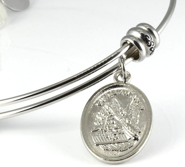 Archangel Michael | Protection Bracelets for Women Stainless Steel St Michael Bangle of Religious Jewelry for Women of Saint Michael or San Miguel Arcangel Protection Bracelet for Men and Women - Gifts for You 'n Me