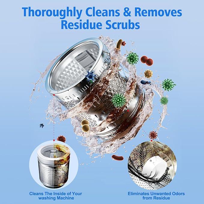 USKICH Washing Machine Cleaner Descaler 40 Pack-Deep Cleaning Tablets For HE Front Loader & Top Load Washer,Washer Machine Cleaning Tablets Clean Inside Drum and Laundry Tub Seal,Septic Safe