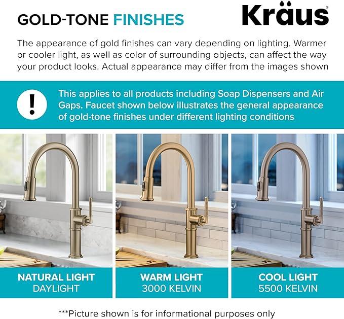 KRAUS Dishwasher Air Gap in Spot Free Antique Champagne Bronze, KAG-1SFACB