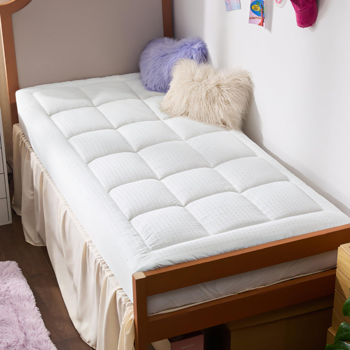Bedsure Twin XL Mattress Pad, Deep Pocket Fits 8-21 in, White
