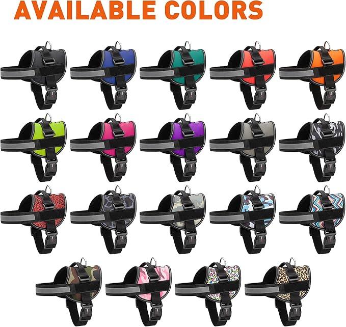 Dogline Dog Harness, Reflective No-Pull Adjustable Vest with Handle for Walking, Training, Breathable, No - Choke Harness for Small, Medium or Large Dogs Room for Patches Aztec Design 2 L 27
