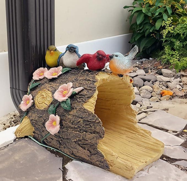 Bird Gutter Downspout Statue, Splash Block, Eco-Friendly Resin Decorative Gutter Extension Downspout, 3x4 Inch Gutter Extender Diverter, Rain Gutter Guard & Noise Dampener, Ideal Outdoor Gift