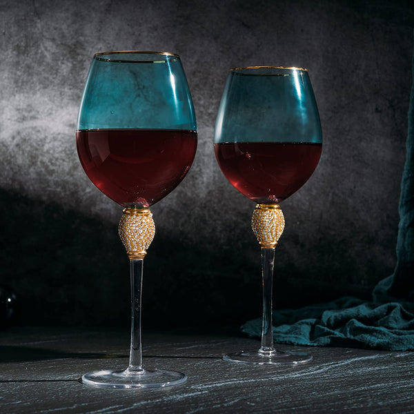 The Wine Savant Large Diamond Wine Glasses, 10