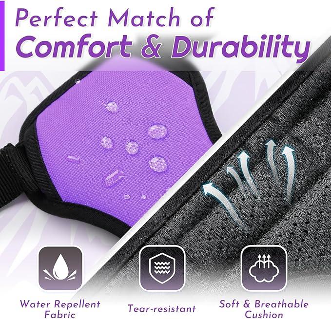 Eagloo Dog Harness Medium Sized Dog, No Pull Service Vest with Reflective Strips and Control Handle, Adjustable and Comfortable for Easy Walking, No Choke Pet Harness with 2 Metal Rings, Purple, M