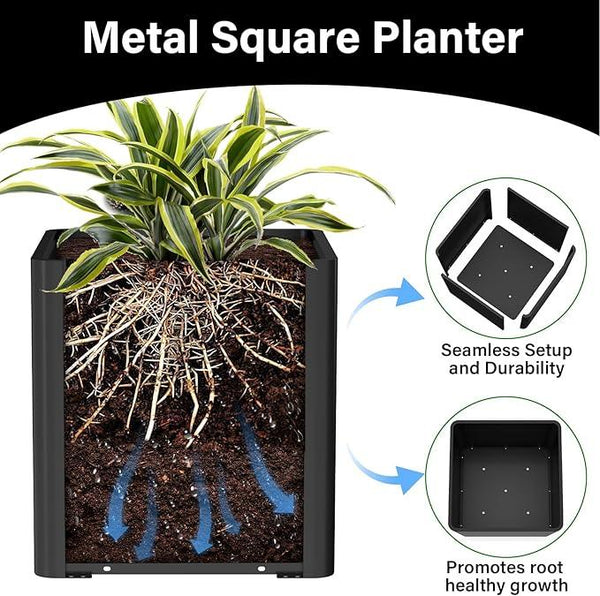Large Metal Square Planter 24