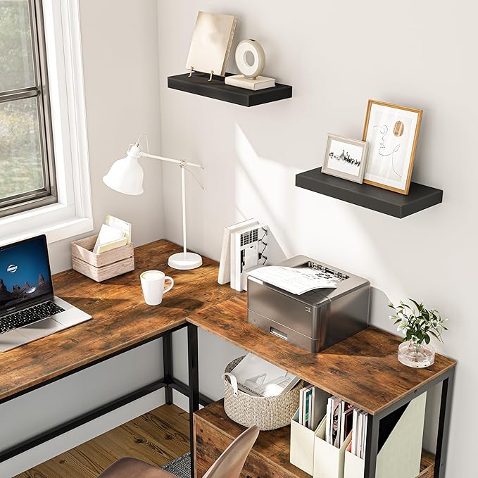 HOOBRO Floating Shelves for Wall, Wall Mounted Shelf Set of 2, 15.7