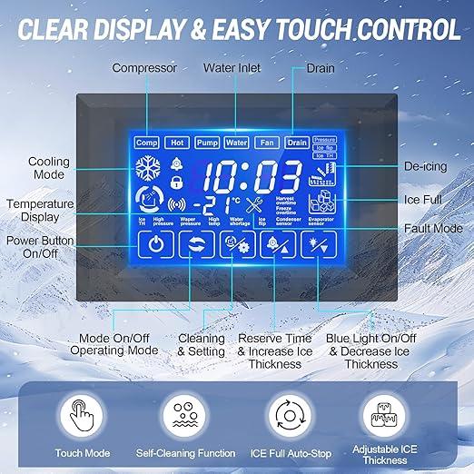 Commercial Ice Maker 600 Lbs/24H Ice Machine Large Capacity Stainless Steel, 182 Ice Trays Industrial Ice Machine, 350 Lbs Storage Commercial Ice Maker Machine Freestanding, Cube Ice Maker Commercial