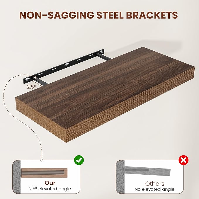 Wide Floating Shelves for Wall 12 Inch Deep, 36