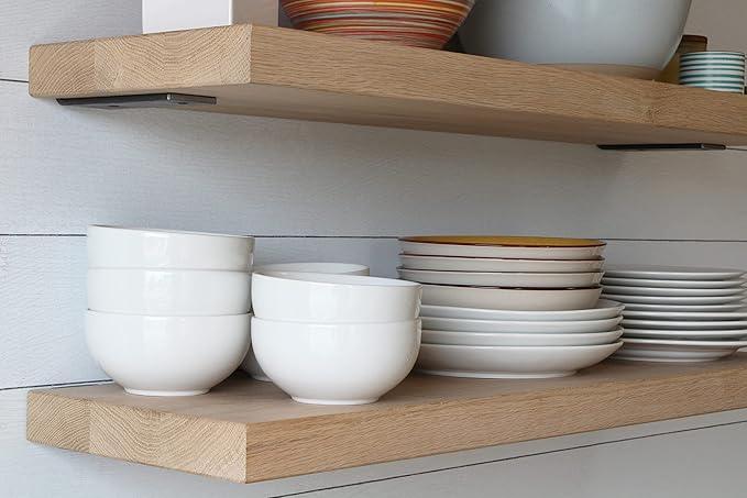 Urban Legacy Unfinished White Oak Deep Floating Shelves | Easy to Install Accent Modern Floating Shelves with Floating Shelf Brackets| Set of 2 (48