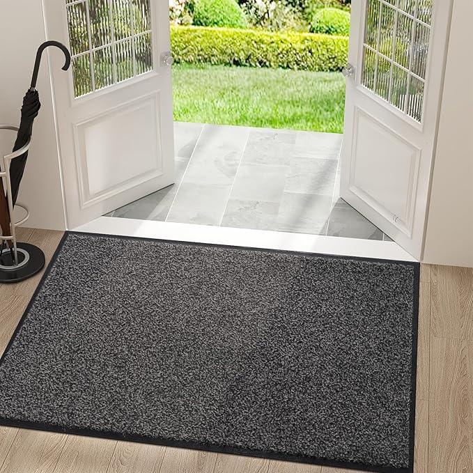 Mibao Front Door Mat, Dirt Trapper Welcome Mat for Outdoor Indoor, Non-Slip Waterproof Doormat, Durable Machine Washable Low Profile Entry Rug for Back Door Outside Patio Porch, 48