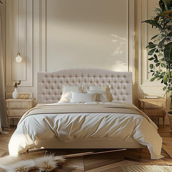 Linen Upholstered Headboard King/Cal King Size Latest Model Wall Mount, Bed Frame Mount, Featuring High-Density Sponge Padding, Luxury Texture Easy Assembly Comfort and Style-Linen