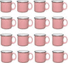 Set of 16 Ceramic Campfire Mugs – 15 Oz, Pink – Coffee & Tea Cups for Home, Work, Travel, Camping – Customizable, Great for DIY, Events, Companies