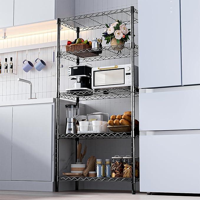 1250 lbs Storage Shelving Utility Shelving Unit 5-Tier Utility Shelving Unit Steel Organizer Wire Rack for Home,Kitchen,Office (13.7