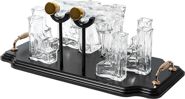 Pistol Whiskey & Wine Decanter - 2 Gun Whiskey Decanter Set