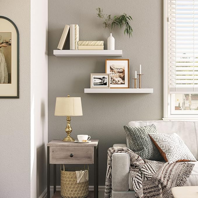 HOOBRO Floating Shelves for Wall, Wall Mounted Shelf Set of 2, 23.6