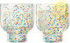 Khen Confetti Stemless Tumblers Set Colorful Drinkware - 12oz Clear