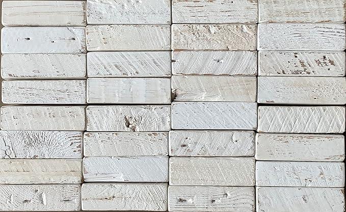 Urban Legacy Reclaimed Barnwood Planks | Floating Shelves for Wall w/Flush Mount Shelf Bracket Set Included | Set of 2 (White Wash, 18