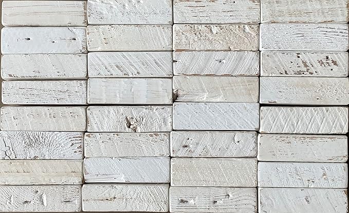 Urban Legacy Reclaimed Barnwood Planks | Floating Shelves for Wall w/Flush Mount Shelf Bracket Set Included | Set of 2 (White Wash, 40