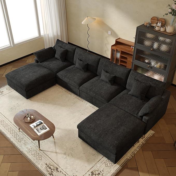JACH U-Shaped Sectional Couches for Living Room, Cloud Sectional Couch with Deep Seat, 155.9