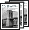 20x28 Picture Frame Set of 3 - Black Woodgrain, Solid Wood Gallery Poster Frame - Wall Hanging