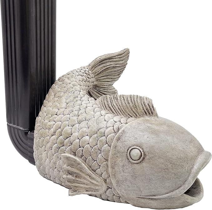 Fish Statues Gutter Downspout Extension Statues Garden Decoration,Resin Statue Outdoor Decor,Animal Downspout Diverter,Decorative Gutter Extension,3