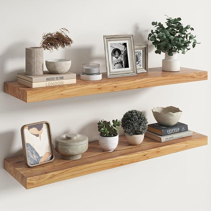 RICHFOCUS Elm Floating Shelves for Wall - 40