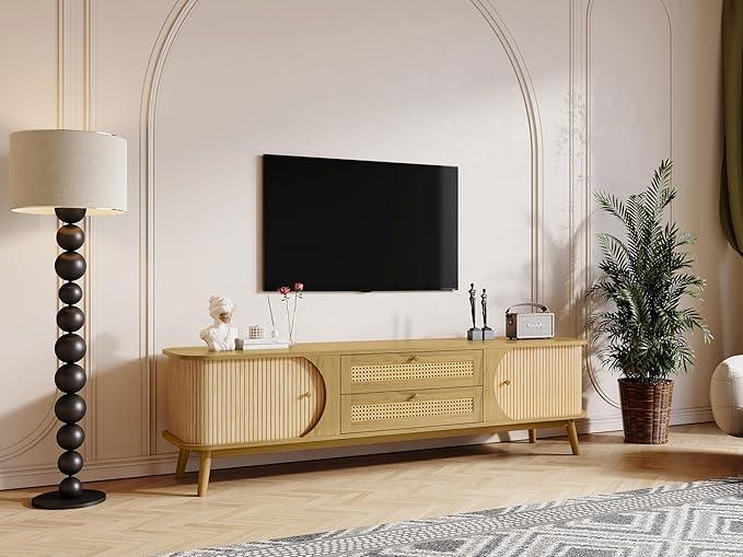 Merax Modern Fluted TV Stand for 75
