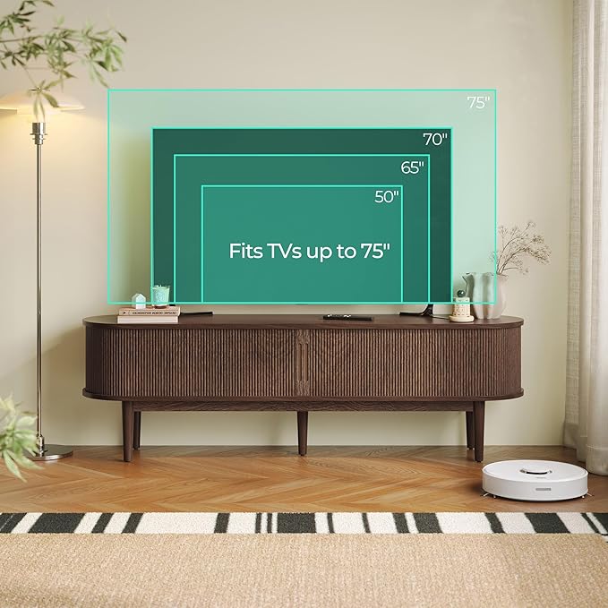 LINSY HOME Fluted TV Stand for 75