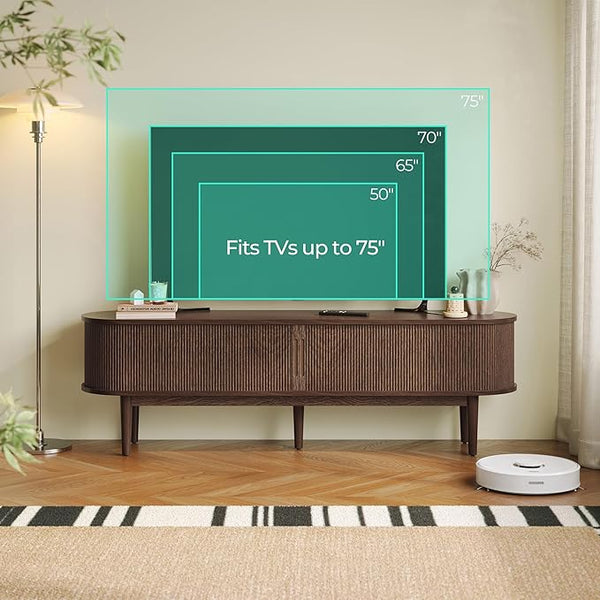 LINSY HOME Fluted TV Stand for 75
