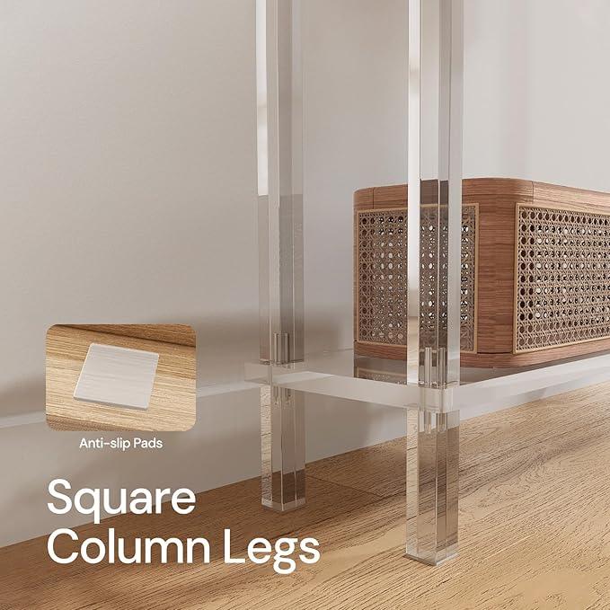 Acrylic Narrow Console Table for Entryway, 7.6