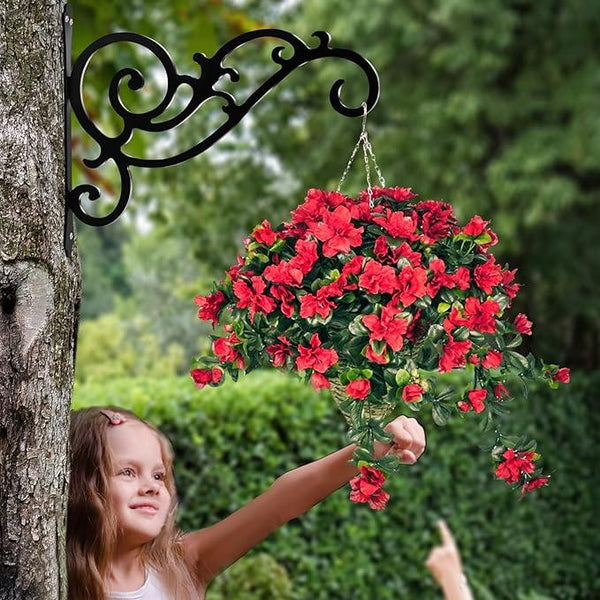 GSY 2 Pcs Hanging Plant Bracket 12-Inch,Wall Hook Hanging Plant Brackets,Black Iron Plants Indoor/Outdoor Planter Hangers Hooks,for Hanging Lanterns,Bird Feeders,Wind Chimes,Planters