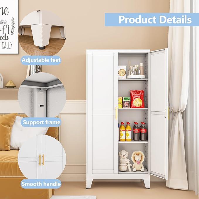 White Metal Storage Cabinet, 48
